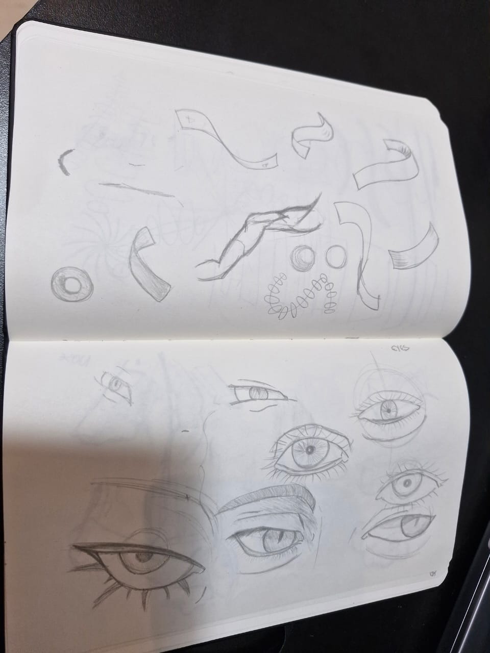 Eyes drawing done with pencil