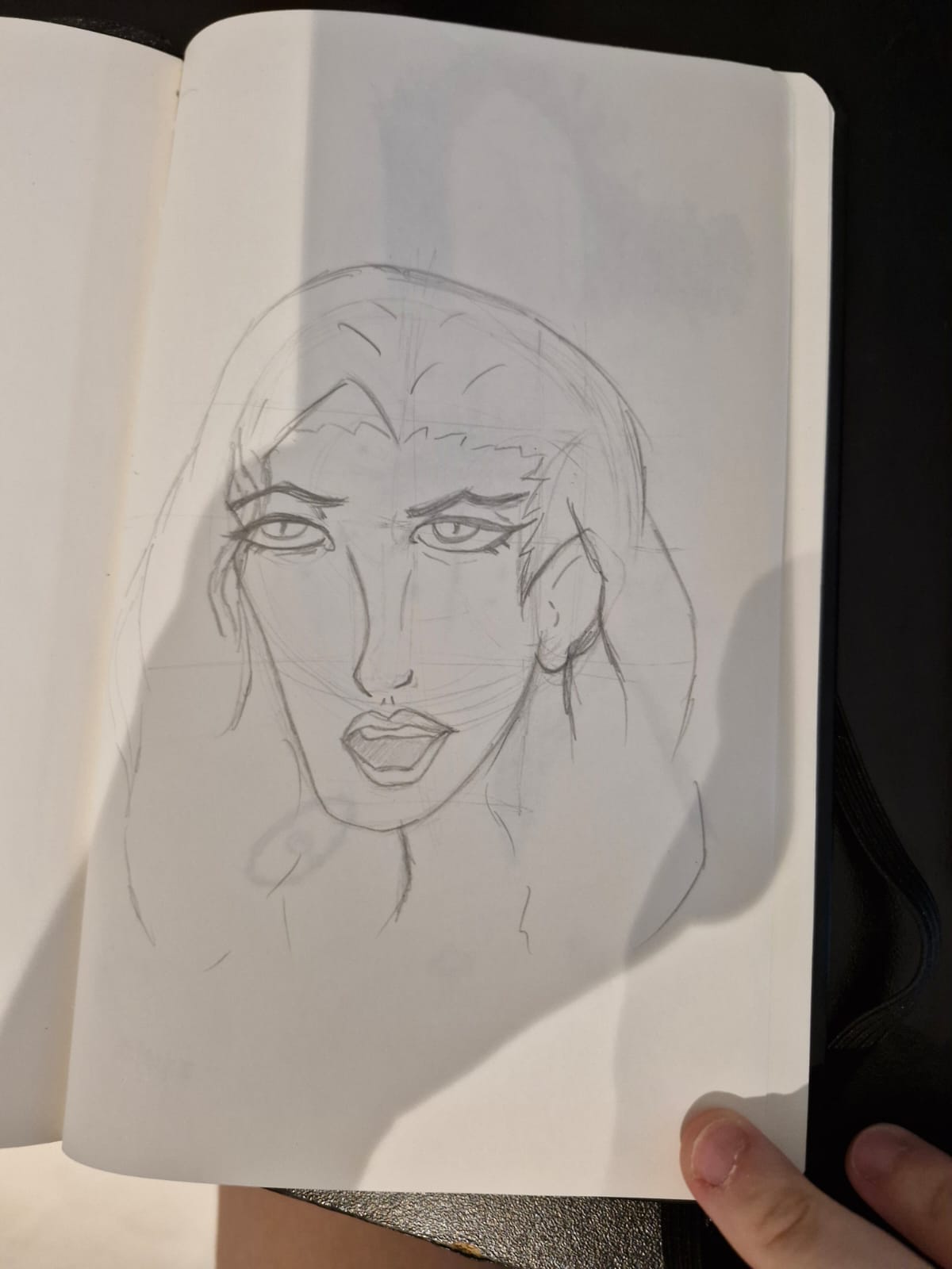 A woman looking right drawing done digitally