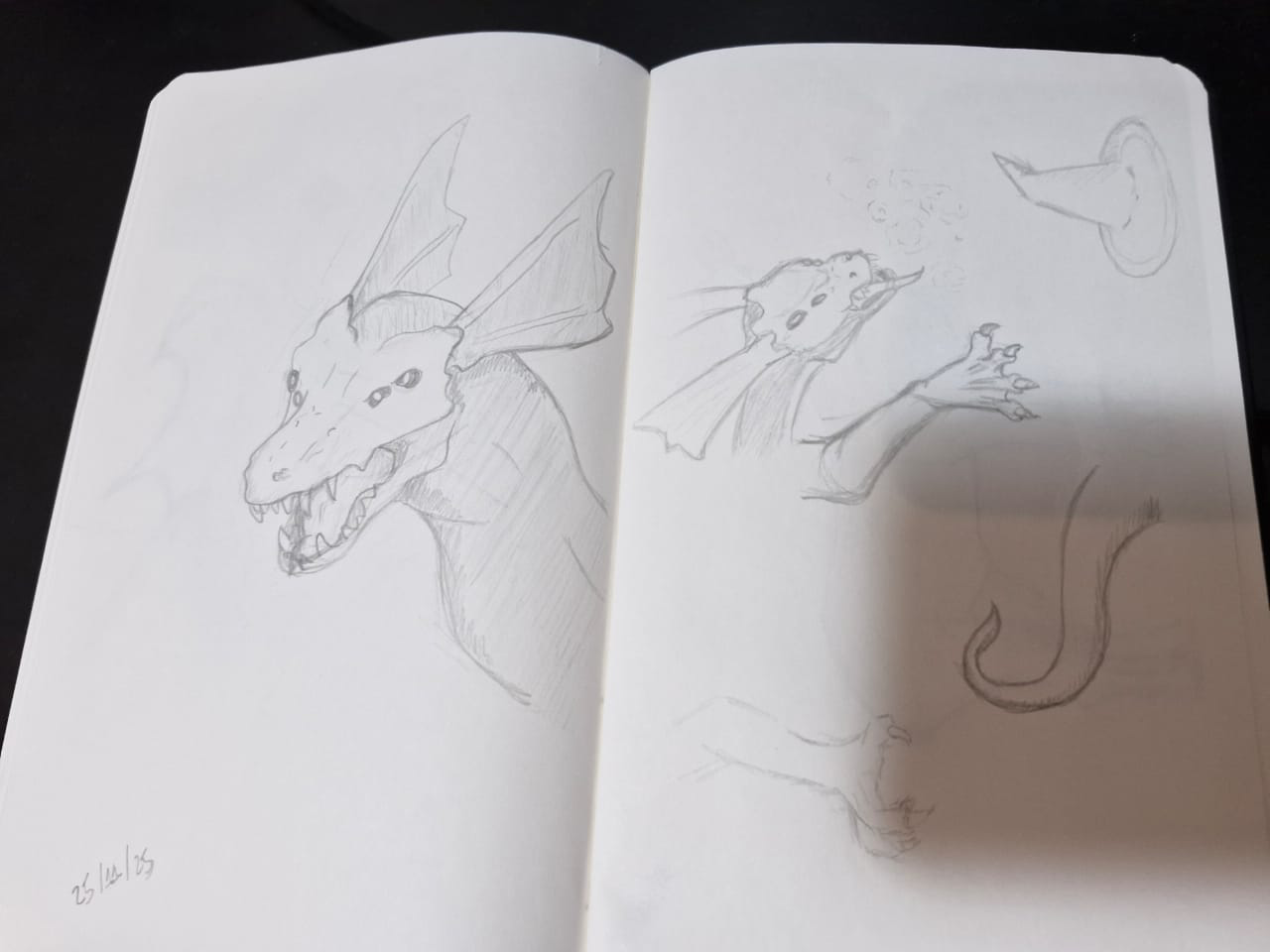 Flight Rising dragon drawing done with pencil