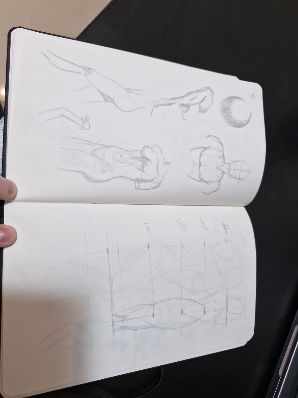 Gesture drawing done with pencil