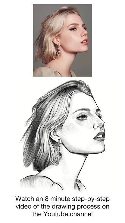 The woman's reference drawing picture